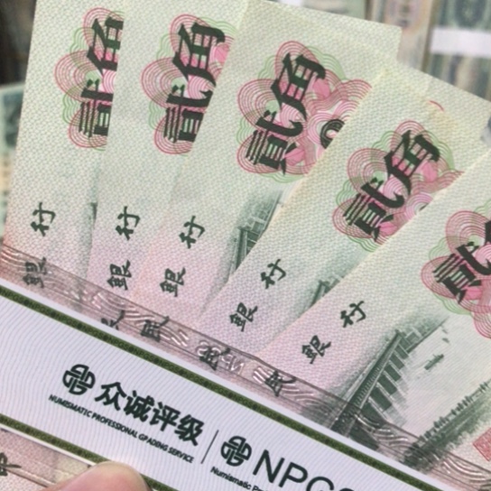 5张退市旧纸币二角号码随机发货