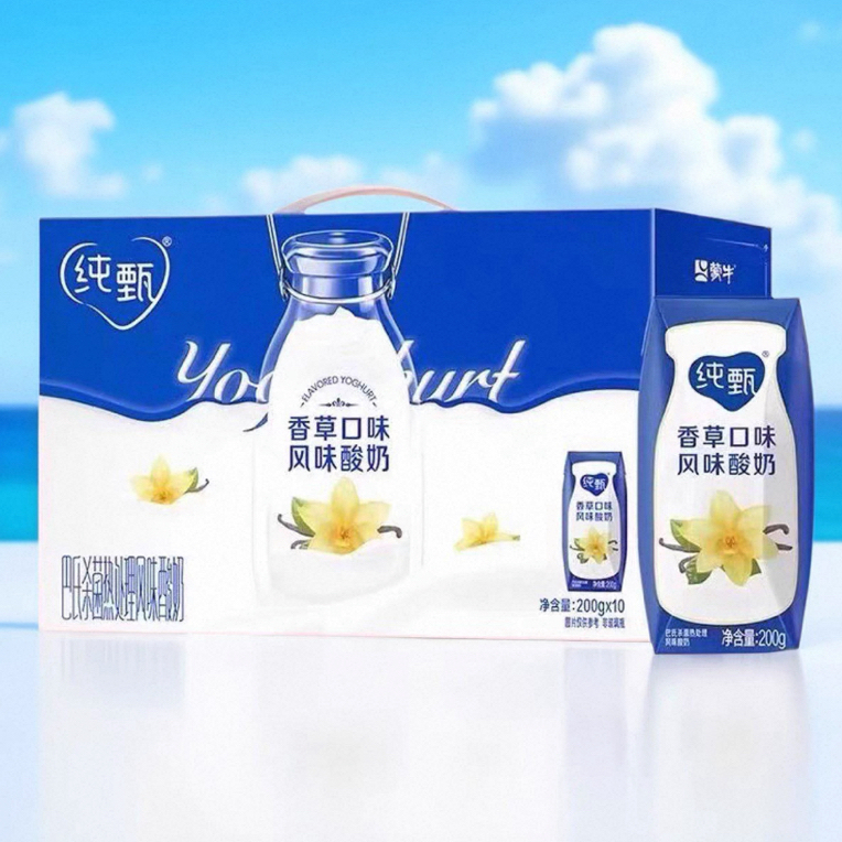 【7月生产】蒙牛纯甄香草口味风味酸奶200g×10盒