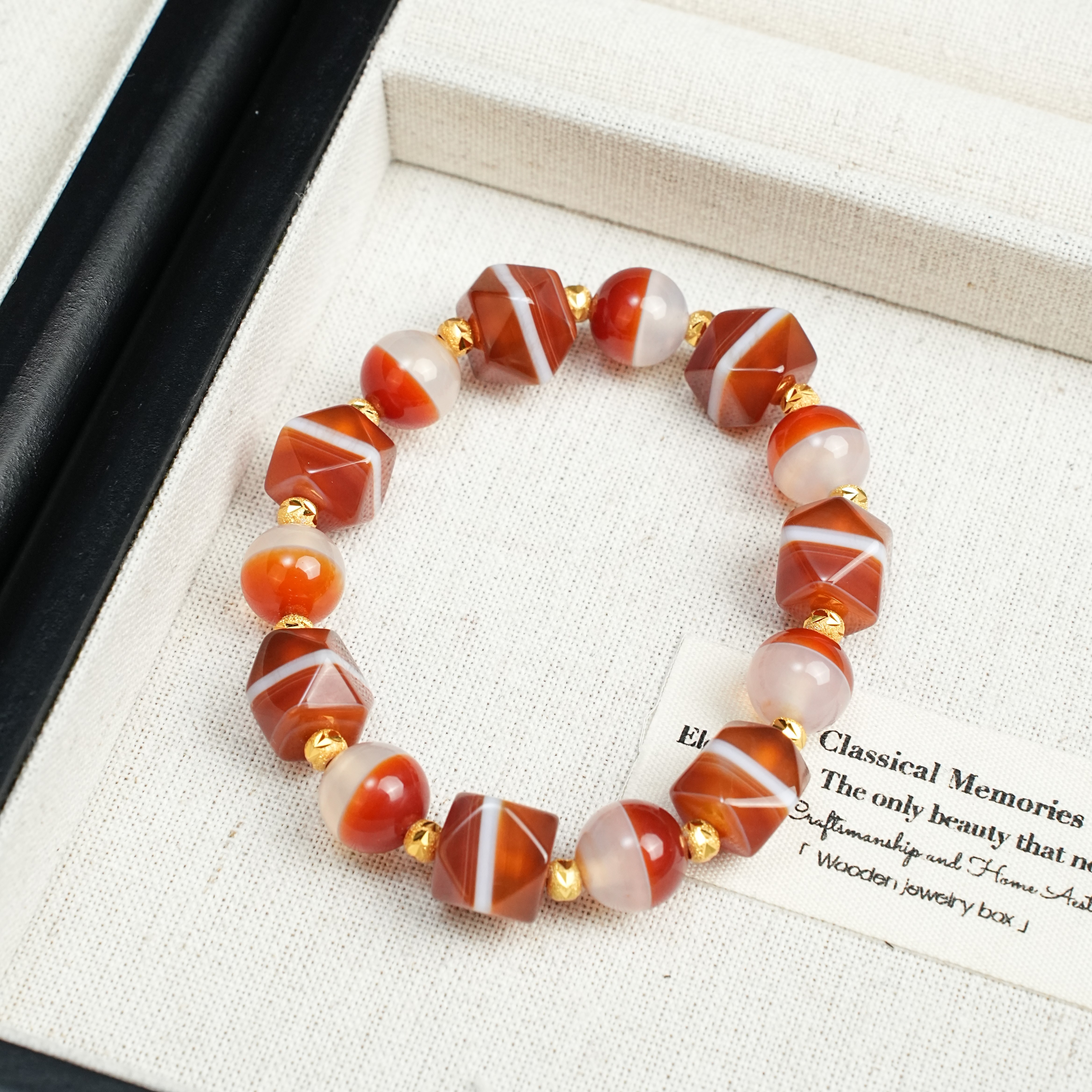 【观澜珠宝】玛瑙手串 复古民族风藏式手串 多样发其一 2269