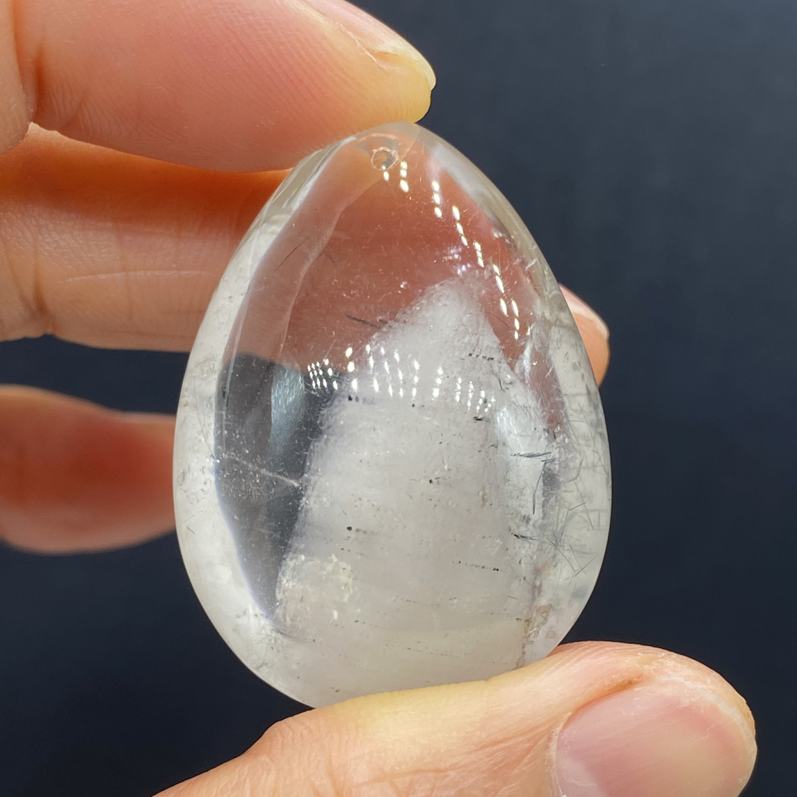 天然水晶包裹白幽灵千层吊坠项坠38*28*17mm