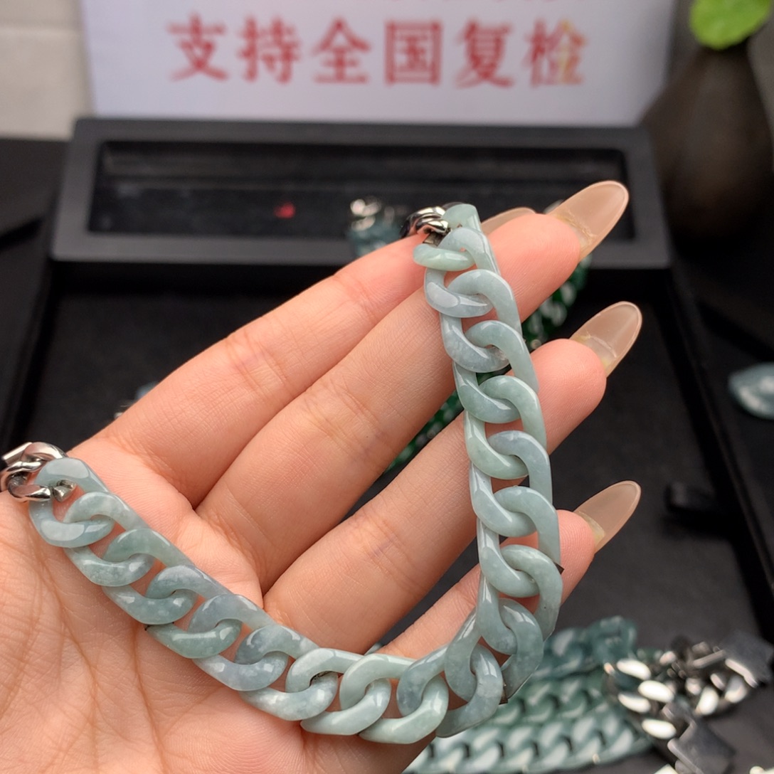用***2翡翠未镶嵌手链00002