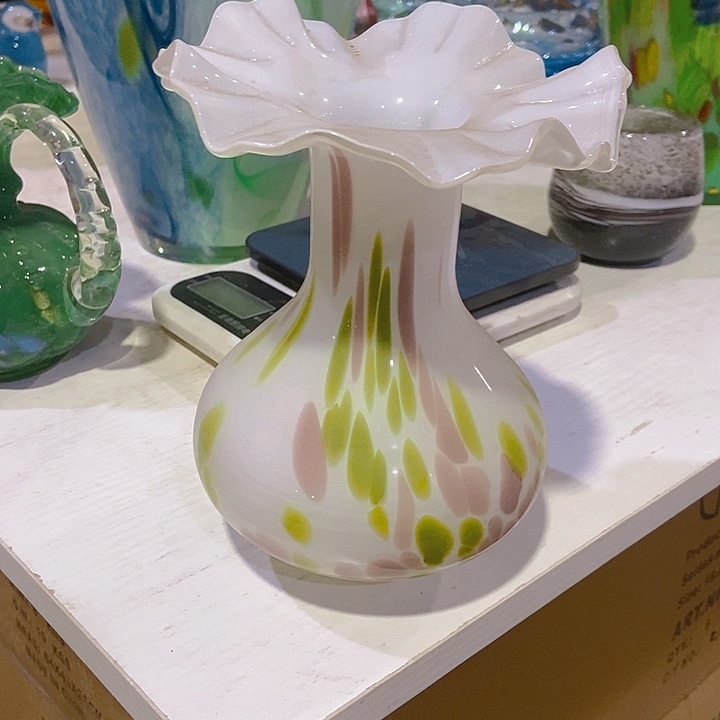 琉璃琉璃花瓶高18口5