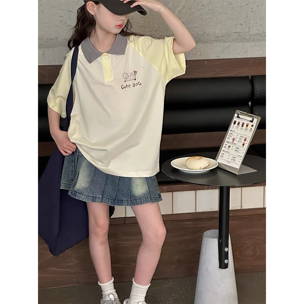 【清货】2025夏可爱撞色POLO衫短袖T恤 D323 323 M