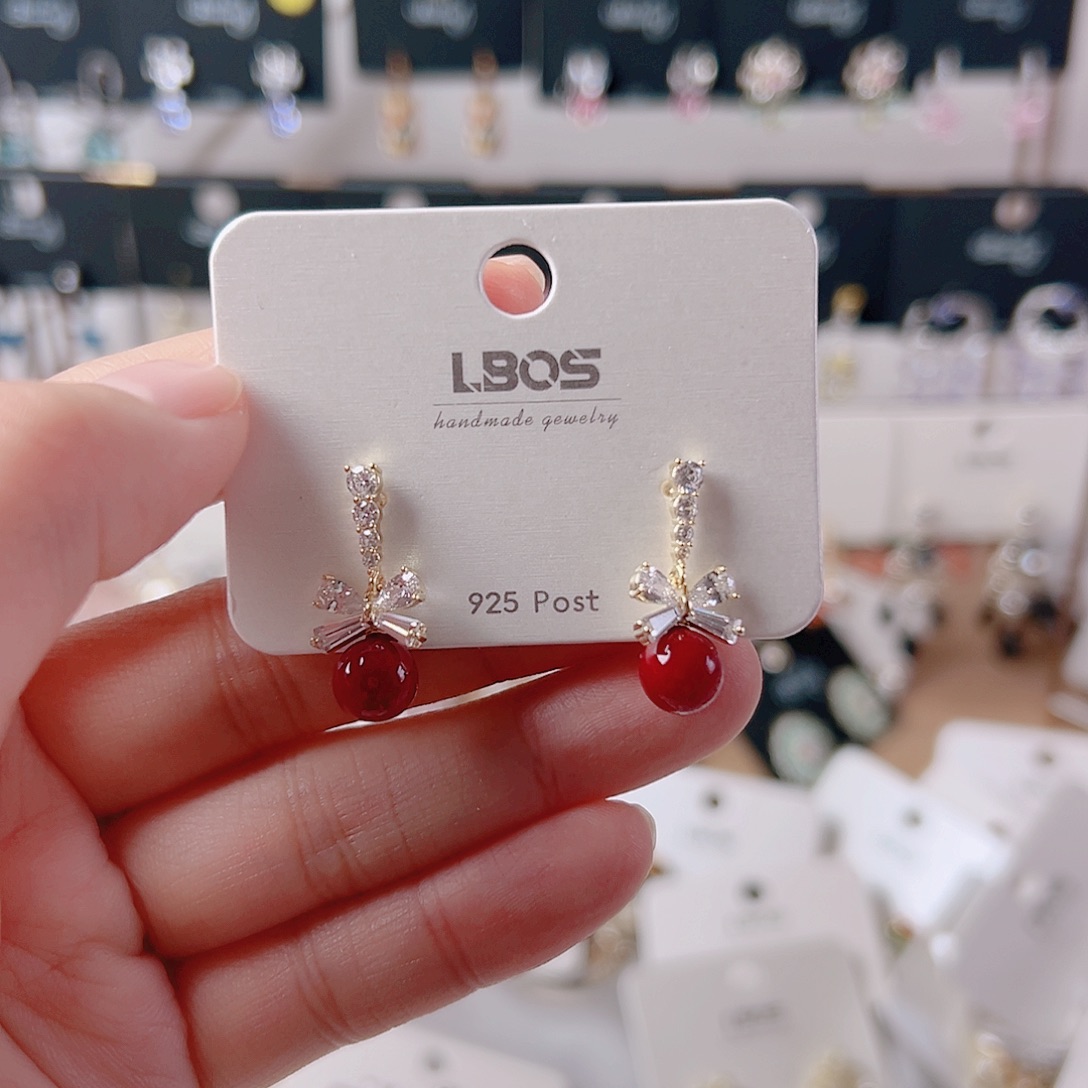 锆石纯铜合金耳环