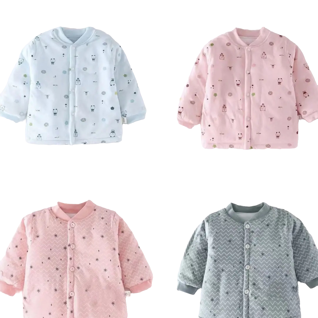 宝宝加绒上衣春秋棉袄加绒加厚款日系保暖棉服