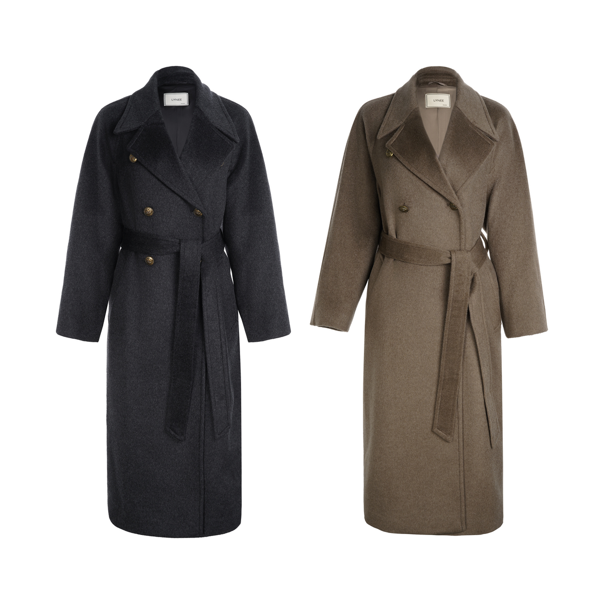 LYNEE【黑标系列】 岩序 平驳领羊毛大衣 LGD2FAW151