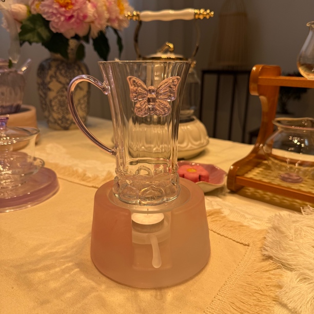 高硼硅玻璃莲花底座绿茶杯