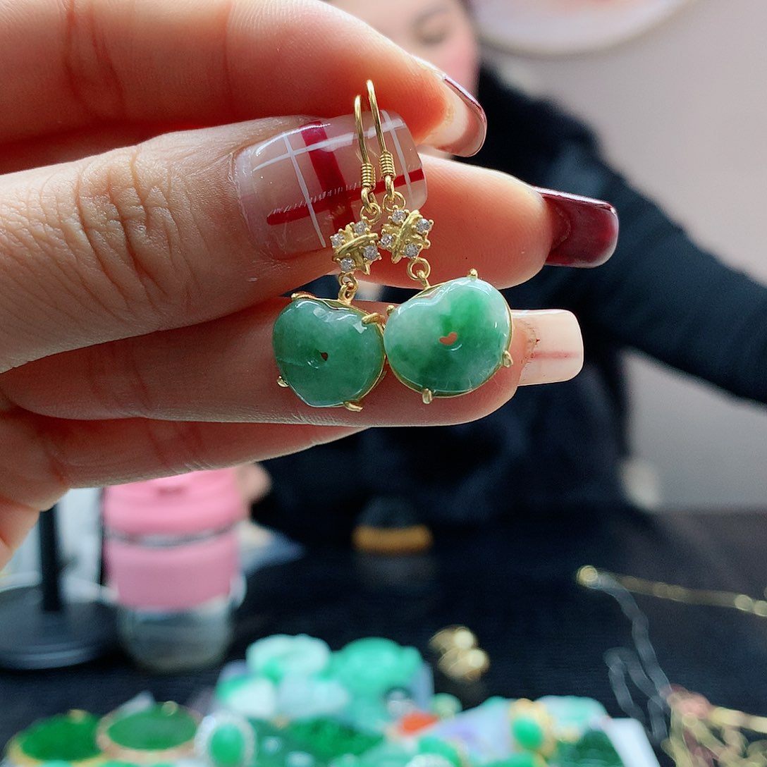 【闪购商品】翡翠耳饰银S925镶嵌，