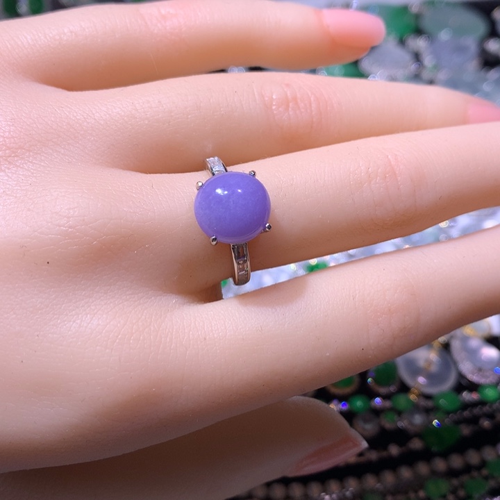 用***7翡翠银S925镶嵌戒指