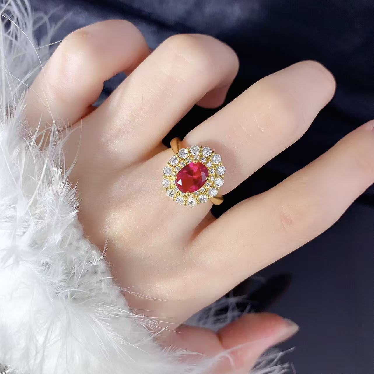 【新美源】足金999 镶嵌工艺 火焰活口戒6.58克（附加325）