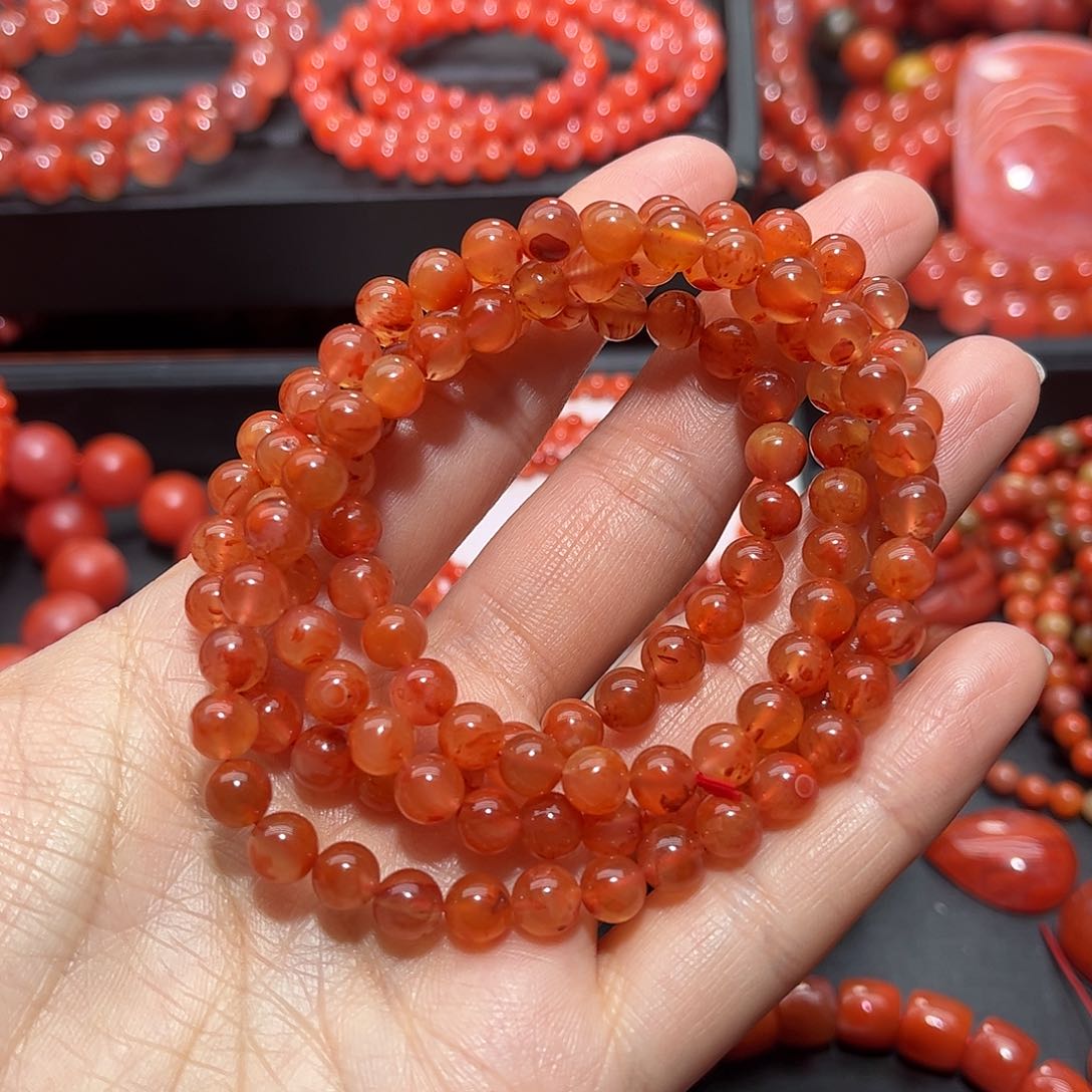 南红玛瑙手链未镶嵌