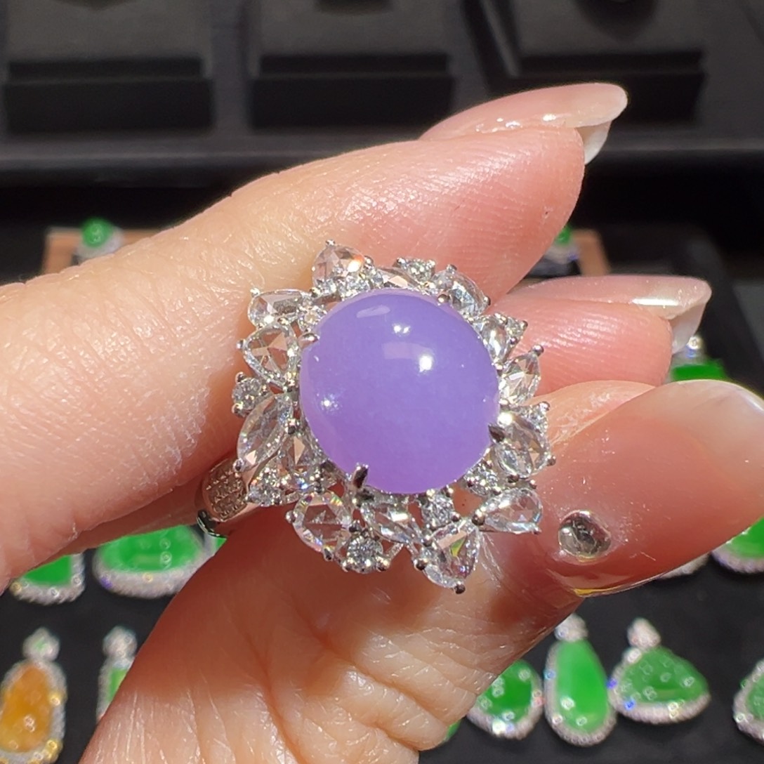 翡翠戒指18K金镶嵌松**发收到货48小时鉴赏期