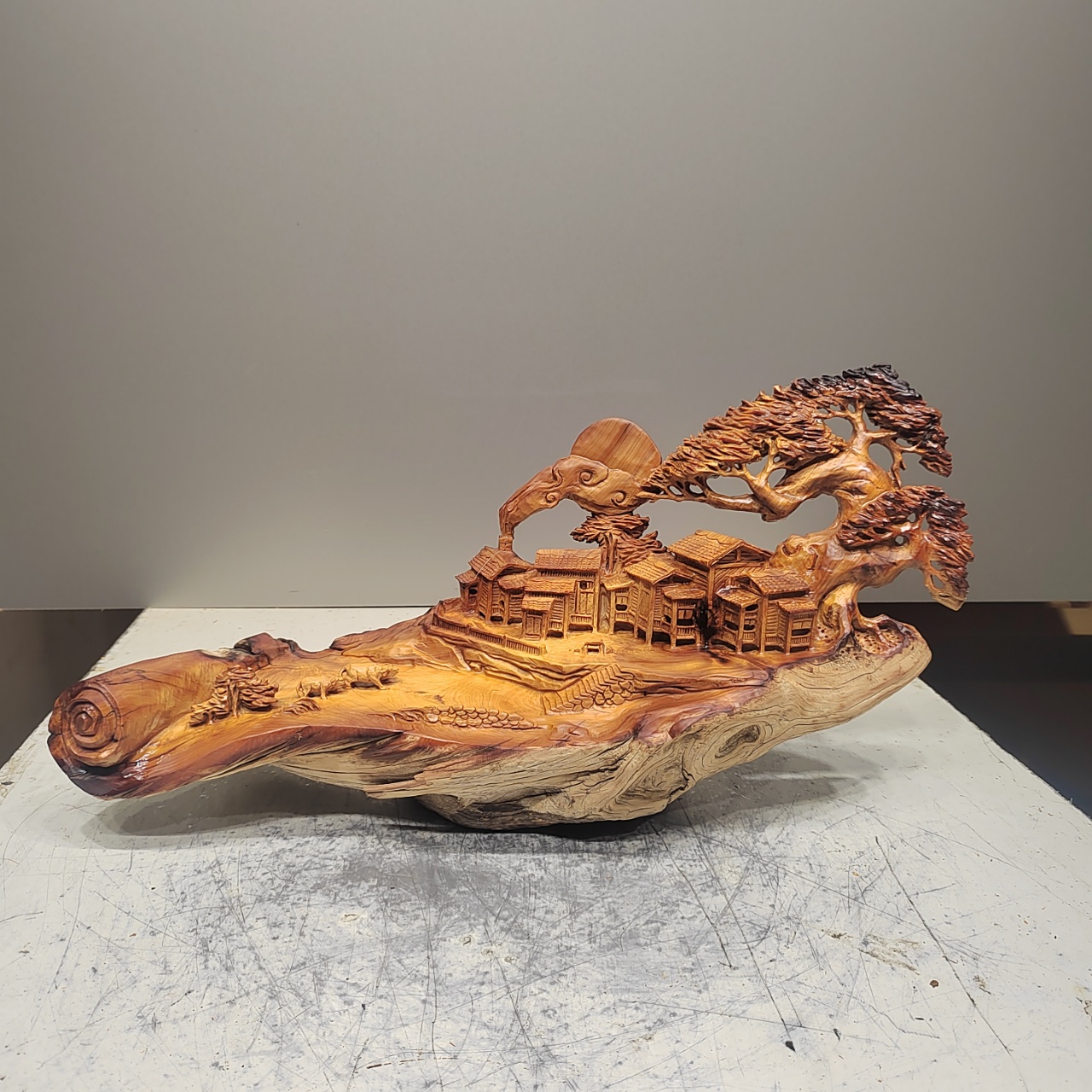 木上幽居，北太行易县料根雕摆件，高油高密纯手工雕刻匠心之作