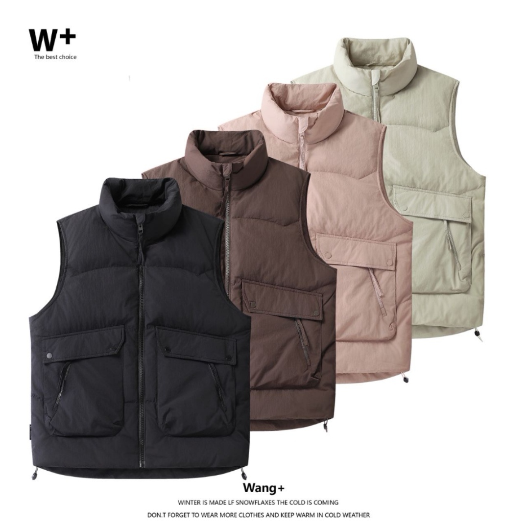 秋冬新款男女同款休闲百搭简约立领羽绒马甲百搭休闲无袖上衣