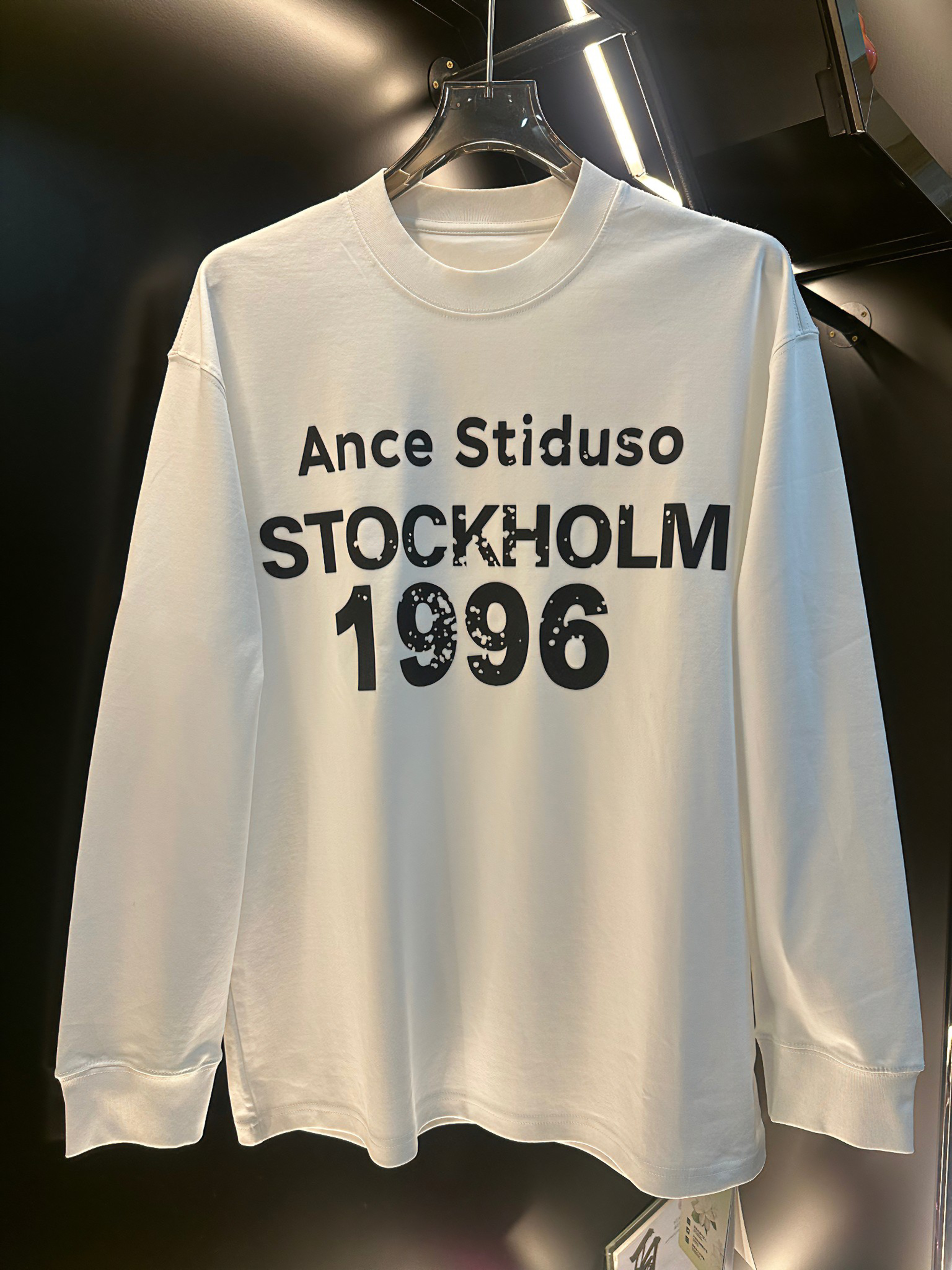  潮牌重工男女款轻氧棉螺纹长袖T恤自带茉莉花香GZ09