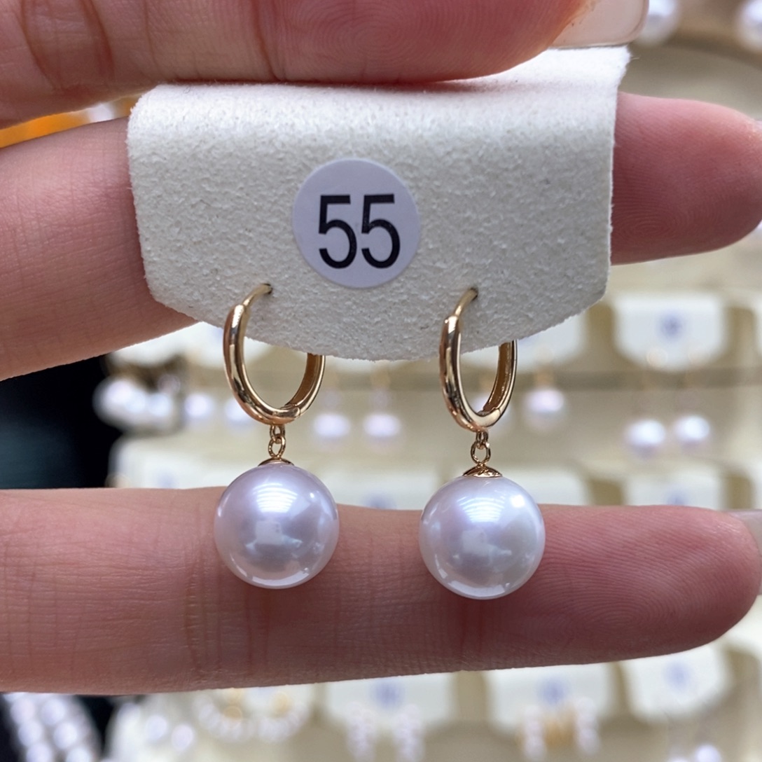 淡水珍珠耳饰18K金镶嵌