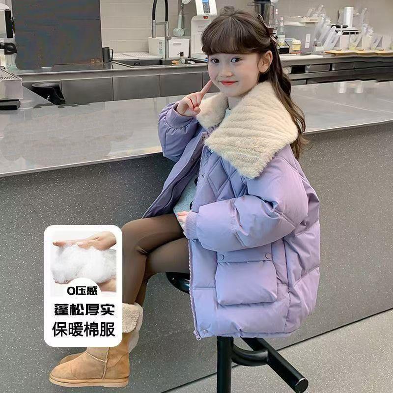 YMB英式【断码】女童棉服冬装洋气儿童装加厚衣娃娃毛领棉外套20