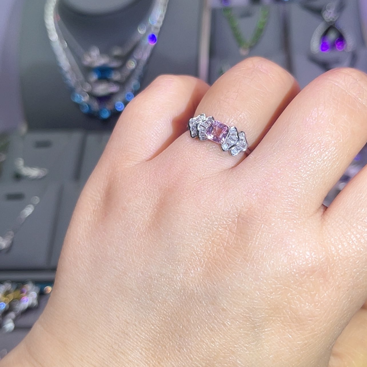 【闪购商品】碧玺戒指银S925镶嵌戒指