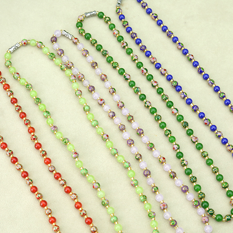 非遗技艺 景泰蓝多色0.6项链