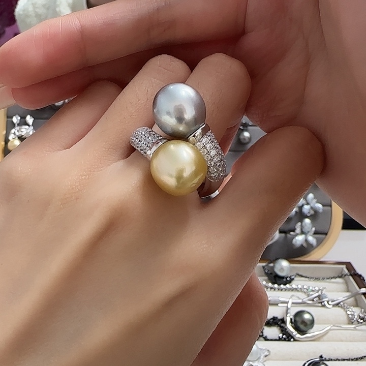 海水珍珠戒指银S925镶嵌