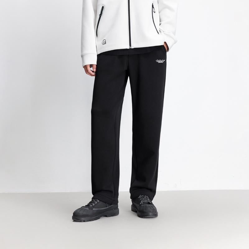 【加绒】杰克琼斯秋冬男士加厚卫裤合体可调节裤脚字母刺绣纯色裤子