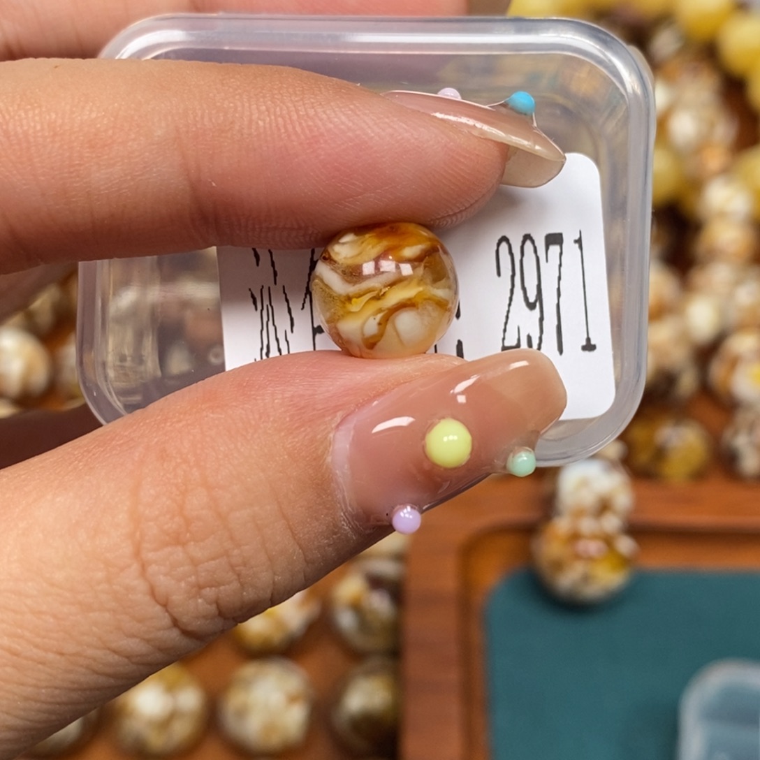 沁色蜜蜡未镶嵌2971