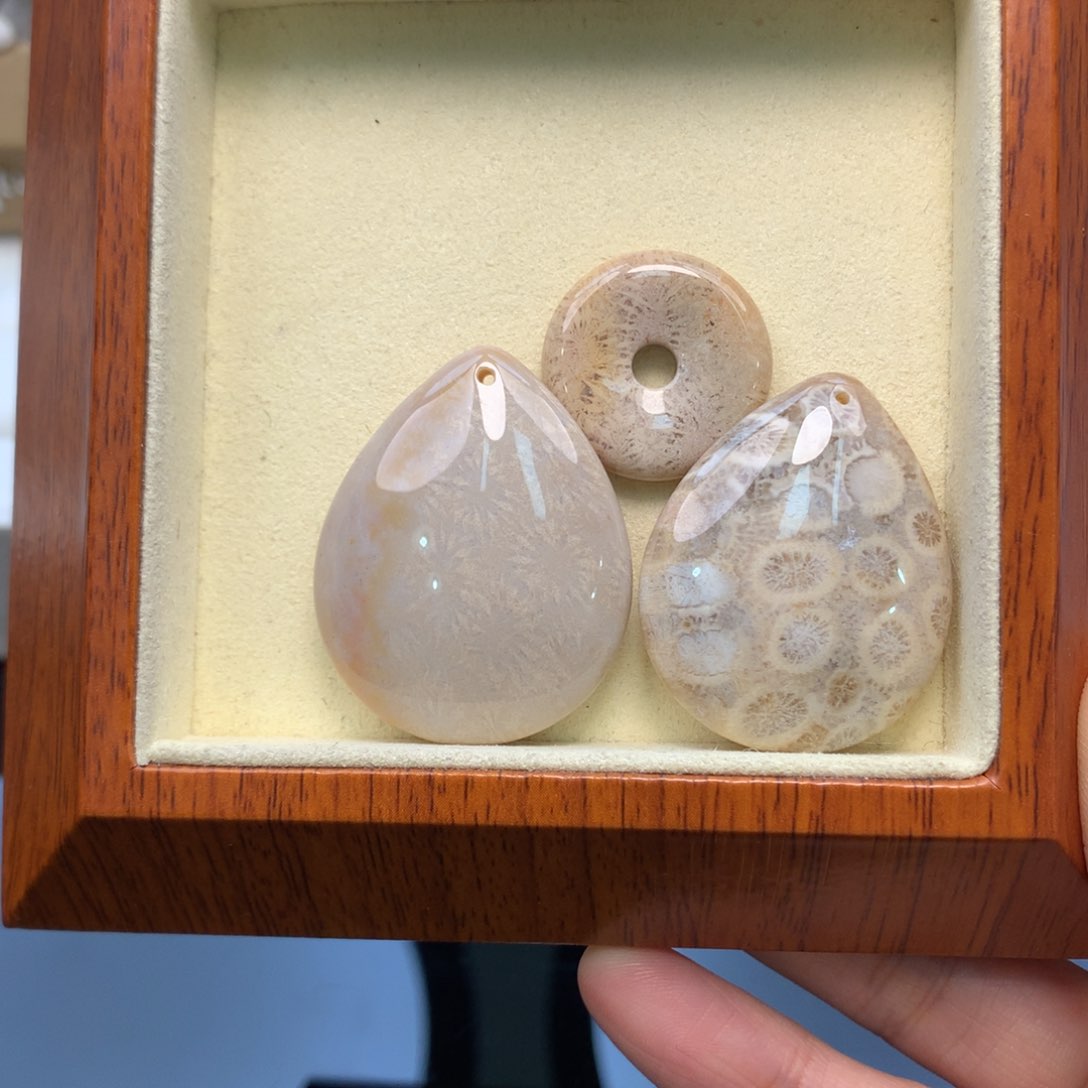 硅化珊瑚（珊瑚玉）颈饰未镶嵌