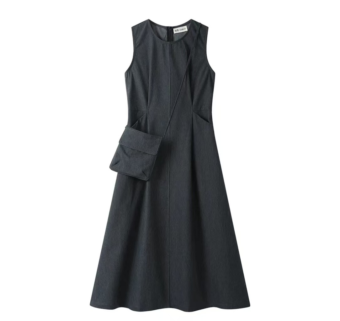 涵涵家服饰显瘦气质时尚百搭不规则收腰复古复古中长款