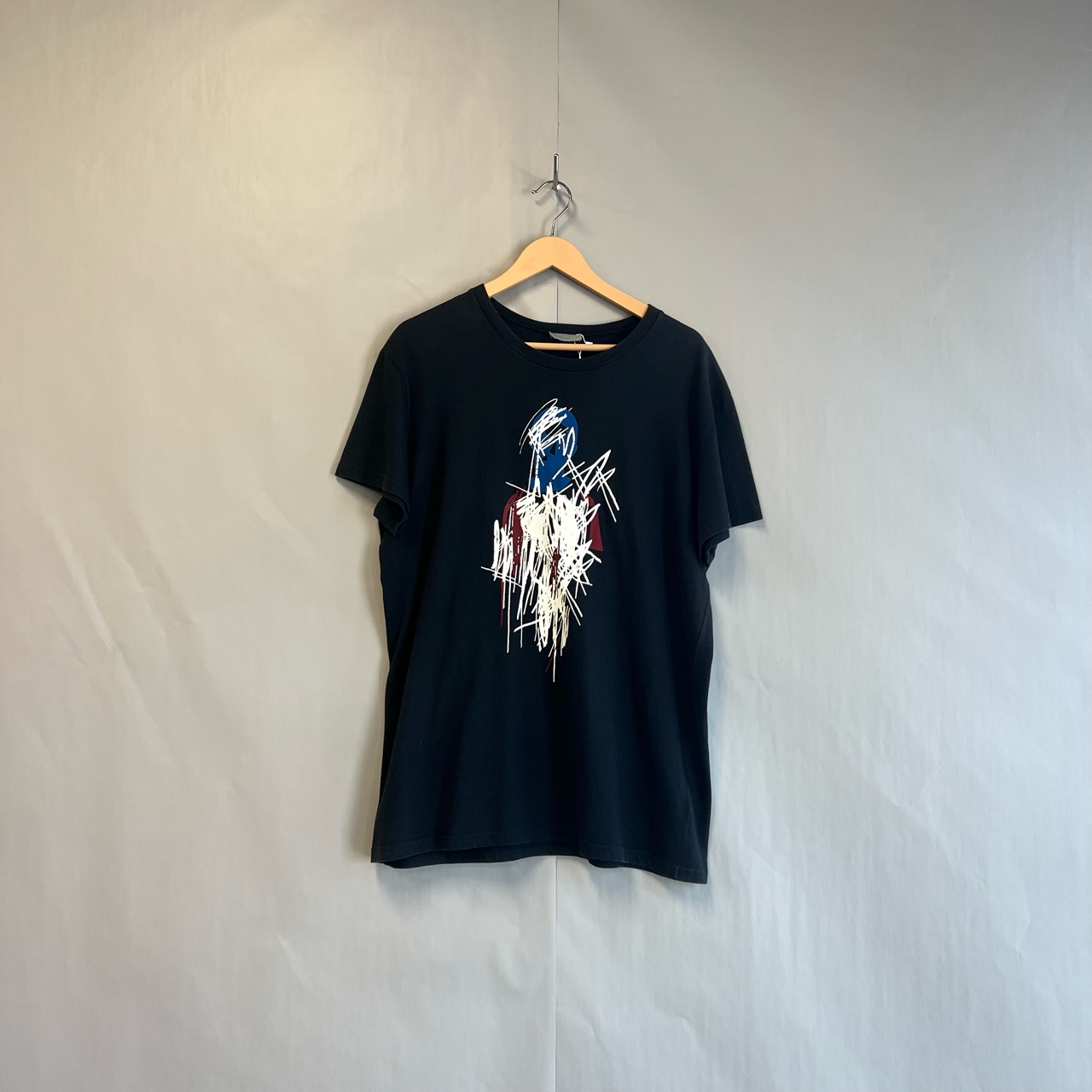 90新 DIOR/迪奥 涂鸦线条印花黑色短袖 95新 XL码 / 1145