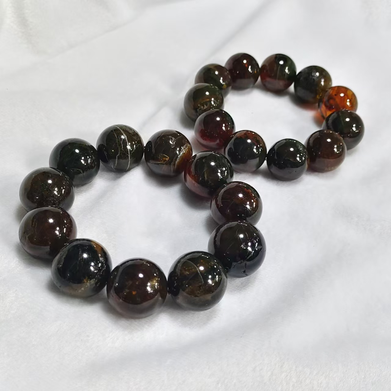 【康康严选】星际蓝翁珀琥珀单圈手串GS 【多样性发其一】约18mm+