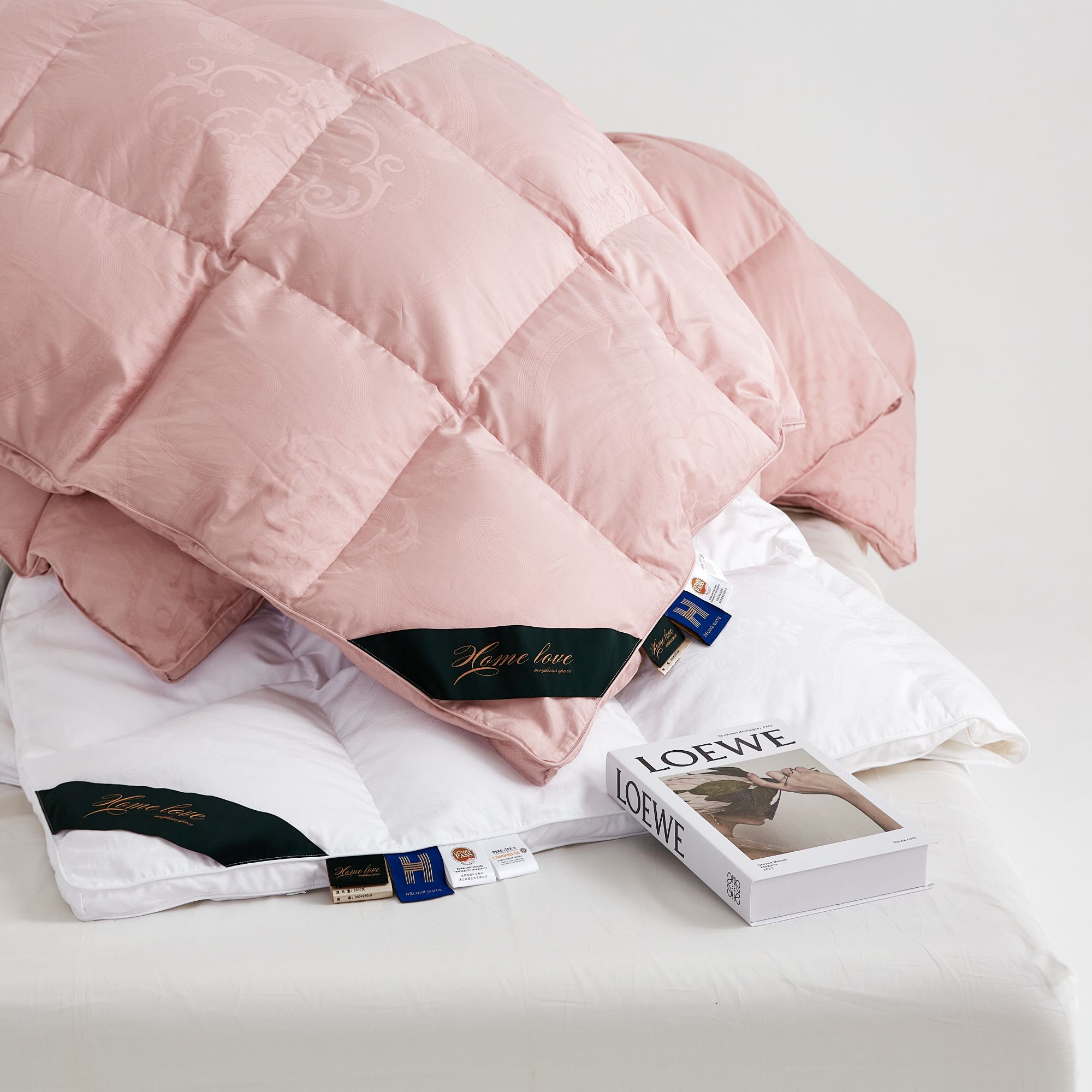 全棉提花鹅绒被 95绒子朵朵白鹅绒 冬天加厚保暖双人加大羽绒被