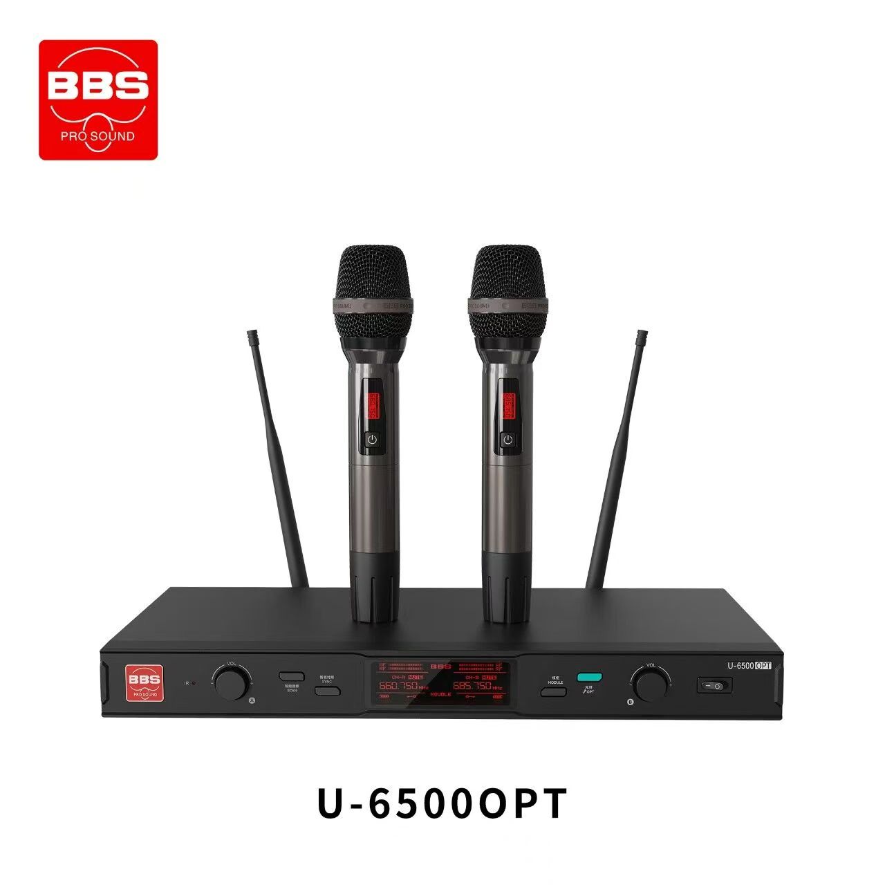 KTV话筒家庭娱乐唱歌麦克风无线麦克风话筒BBS麦U-6500OPT一拖二