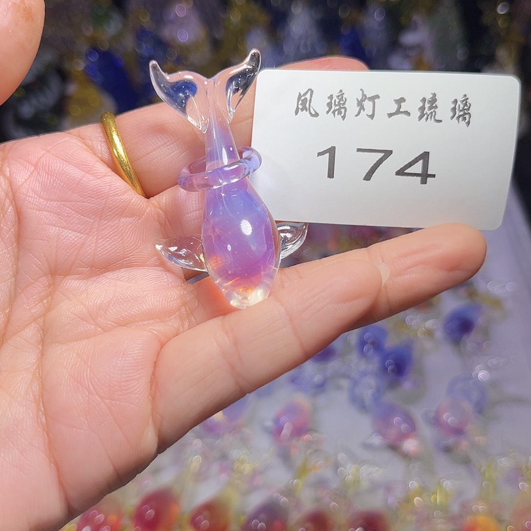 林***~玻璃吊坠（不含链）174鲸鱼吊坠