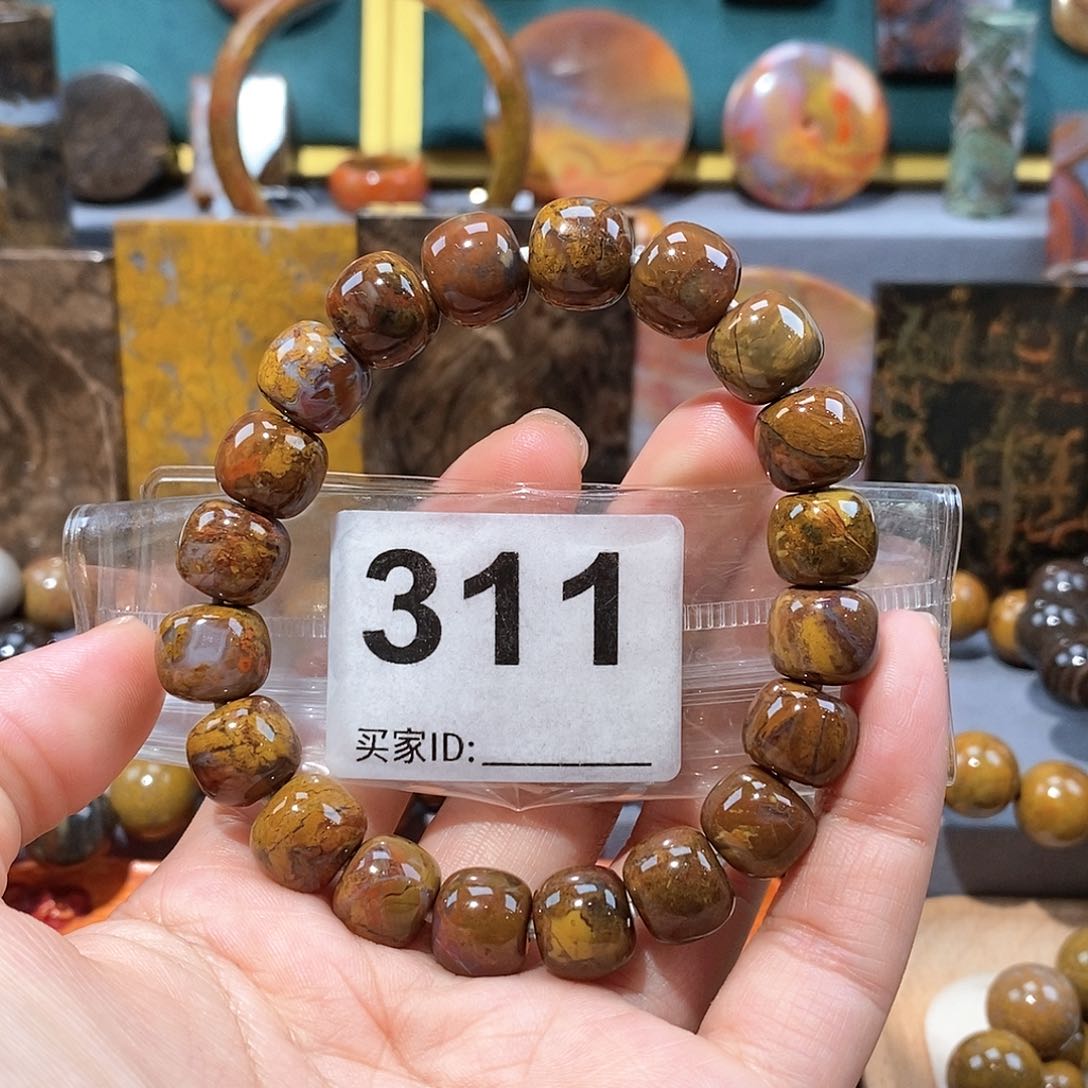 硅化玉天然北票硅化玉手串未镶嵌天然北票硅化玉手串