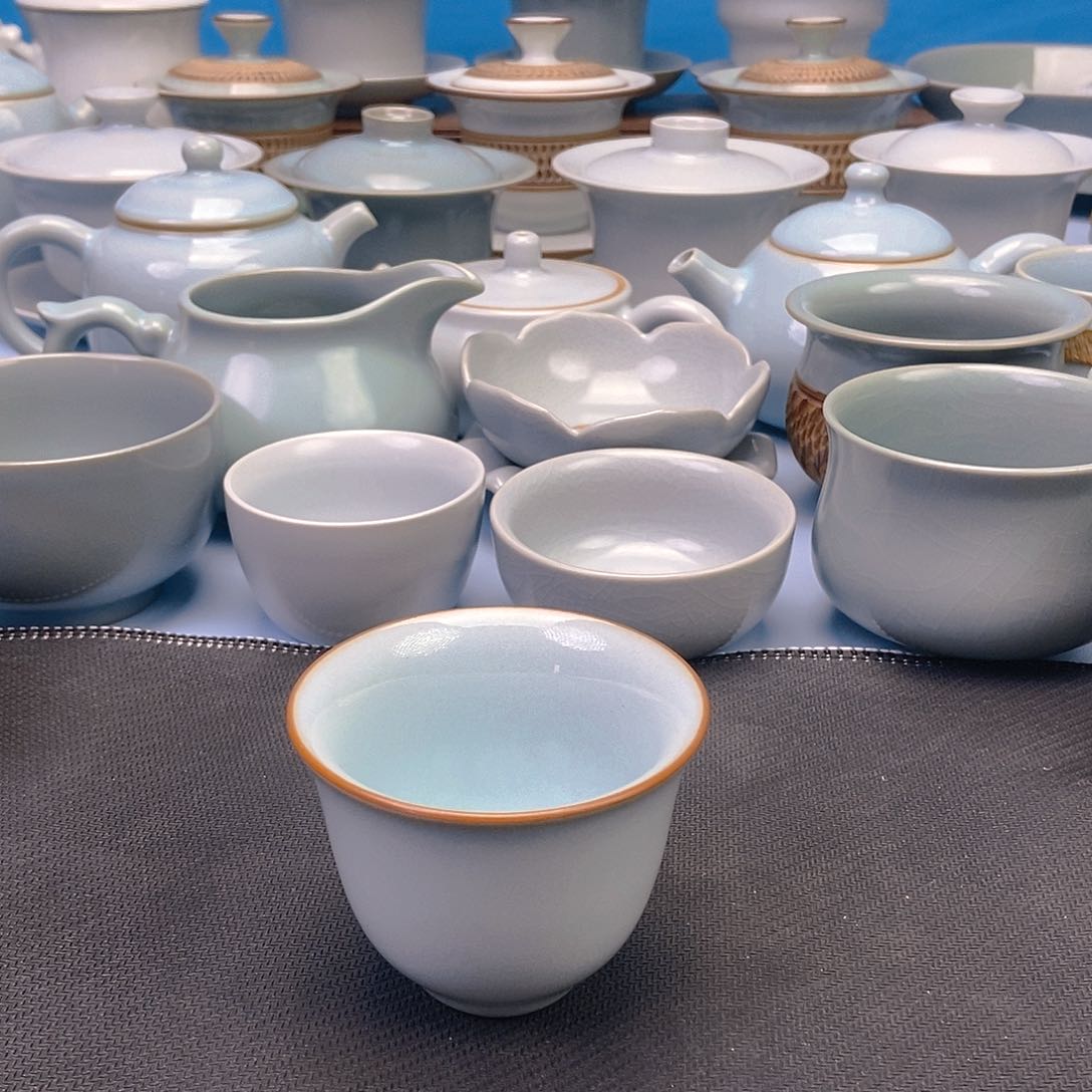 杯微瑕天青铃铛杯原矿原釉原产地