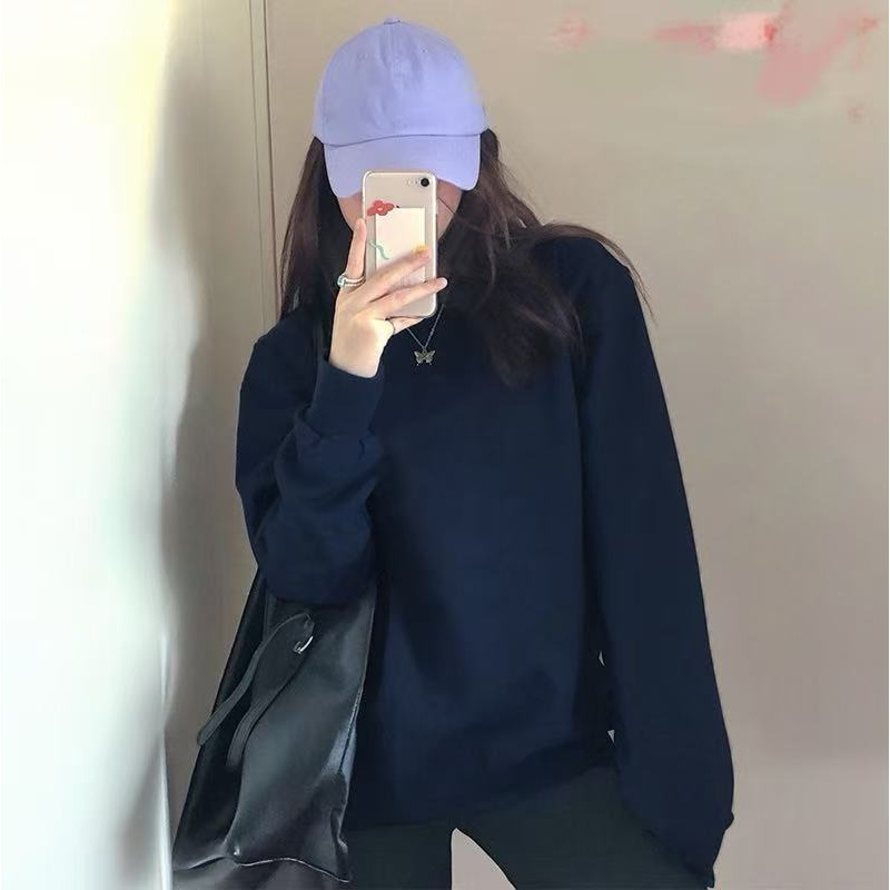 【D701-755】秋冬季新款圆领连帽奥粒绒卫衣男女宽松休闲上衣