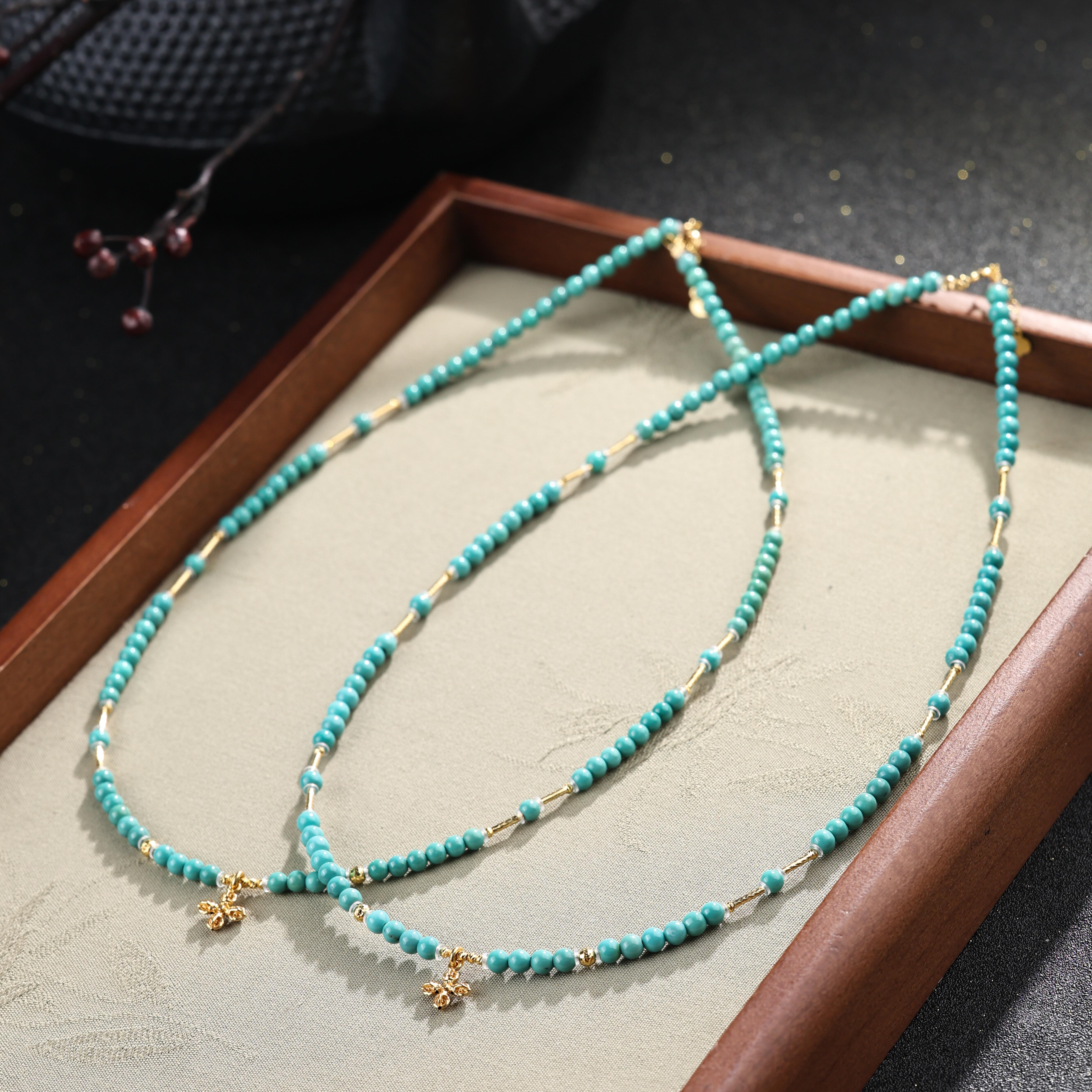 【举石优选】S1112-S3793-912绿松石项链18k(一件/多样性发）N