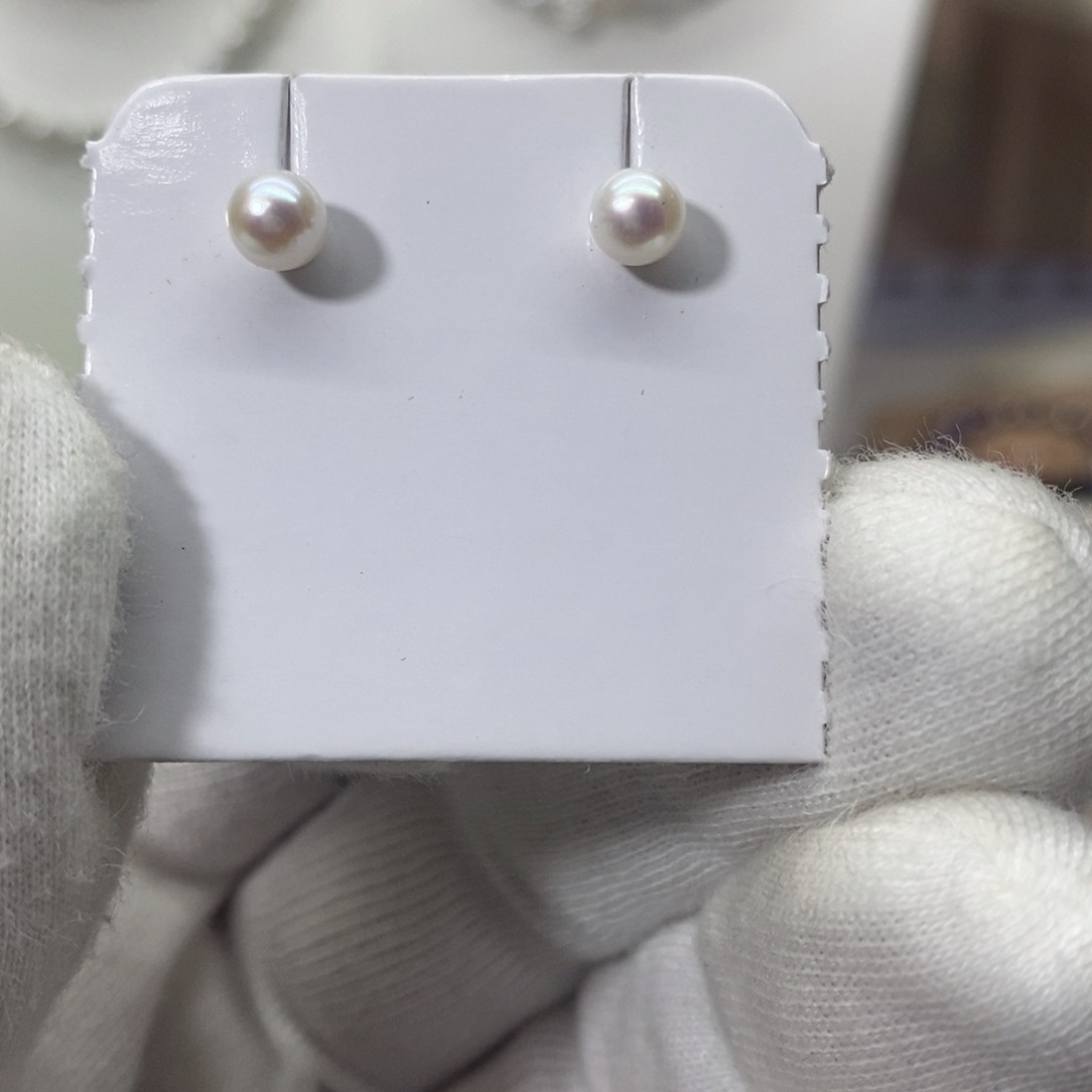 淡水珍珠耳饰银S925镶嵌c****）