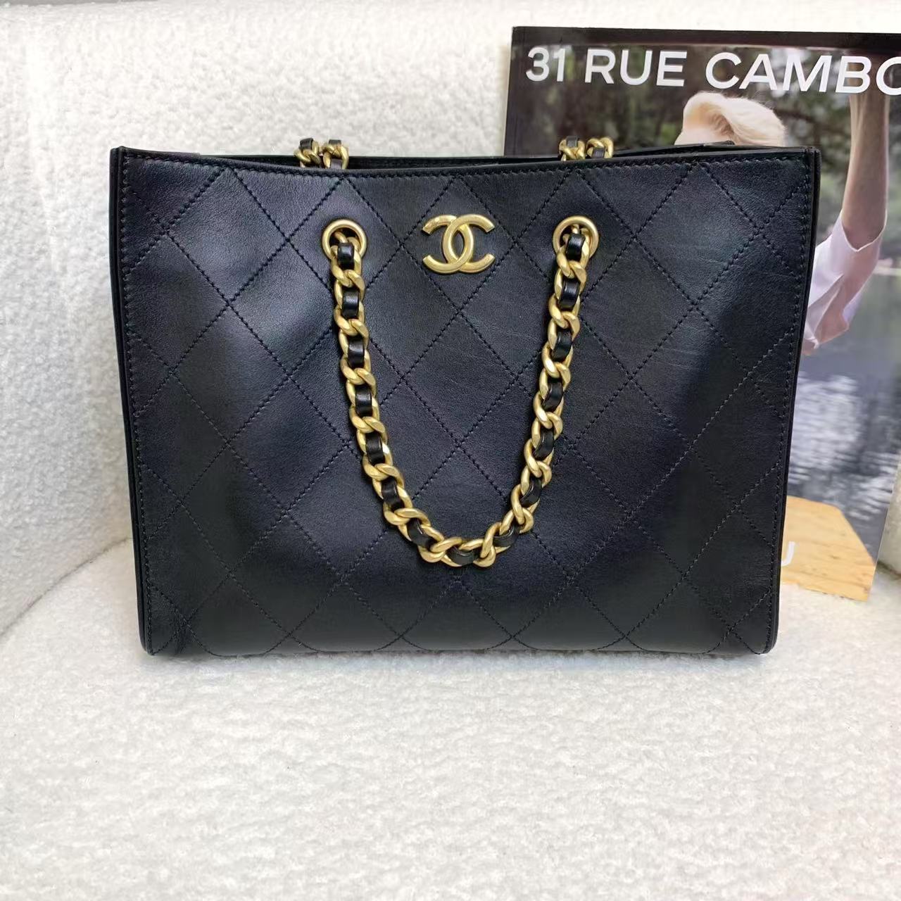 99新 Chanel/香奈儿 壹臻/24c黑金tote托特包/ 92349222