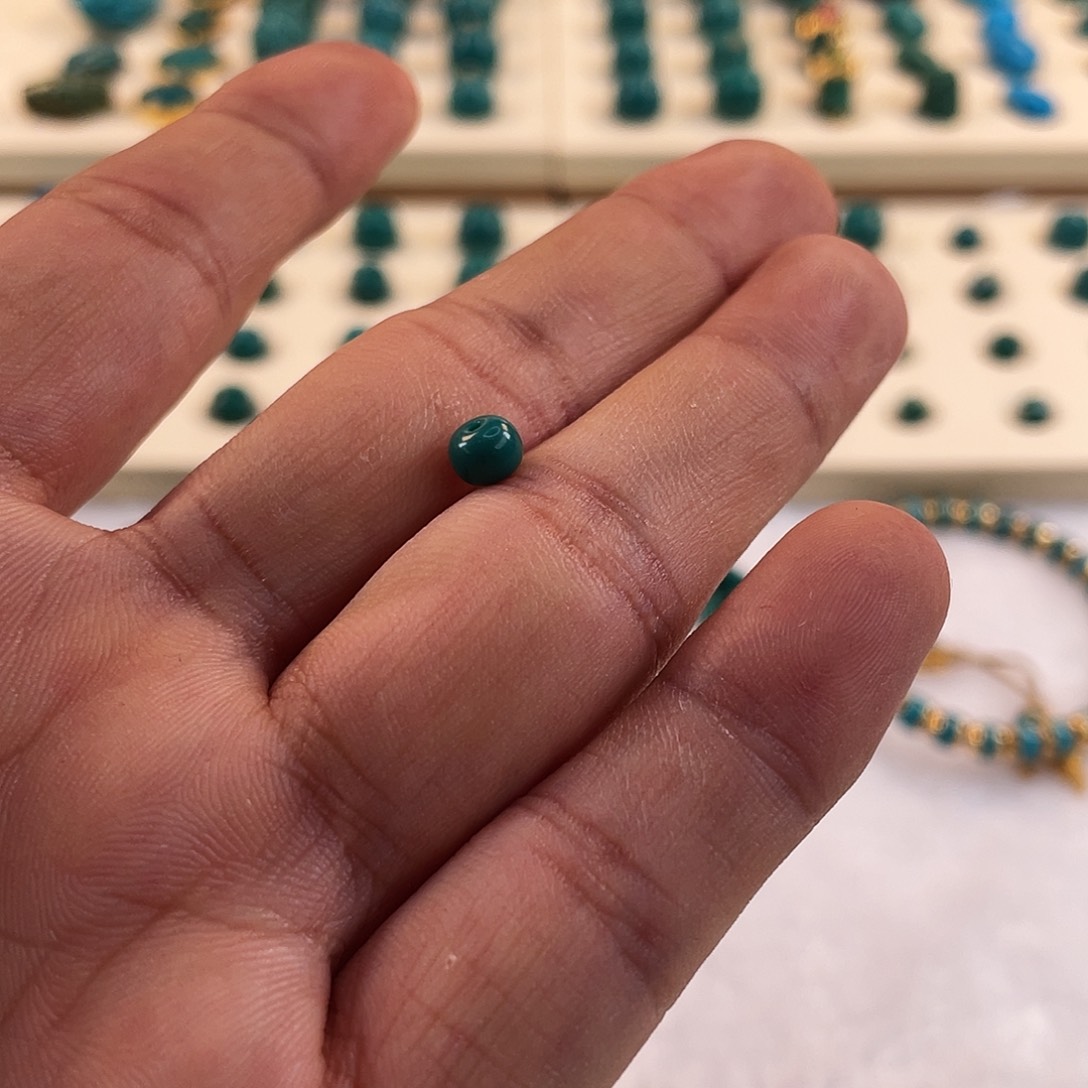 绿松石未镶嵌耳饰