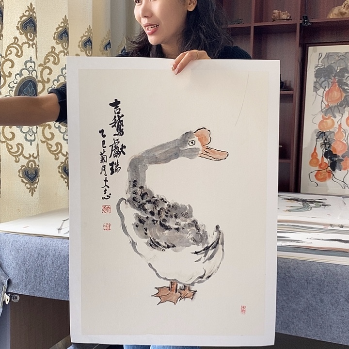 国画纯手绘国画写意作品43*63