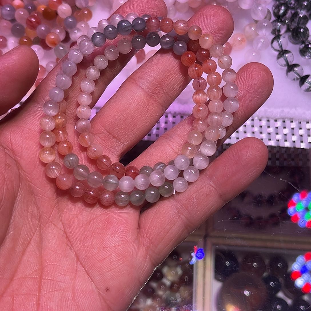 未镶嵌颈饰水晶1****8彩兔毛多圈