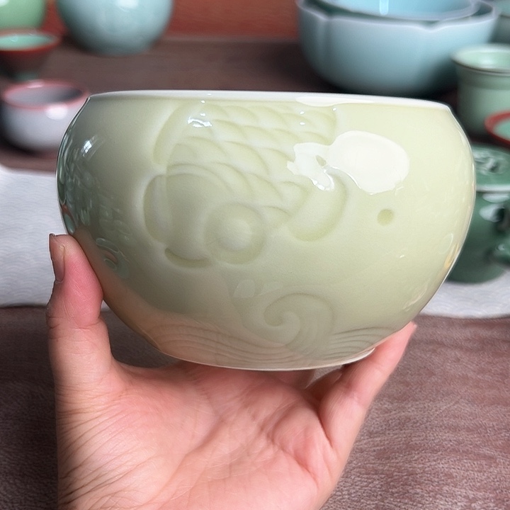 龙泉云间青瓷小米茶器