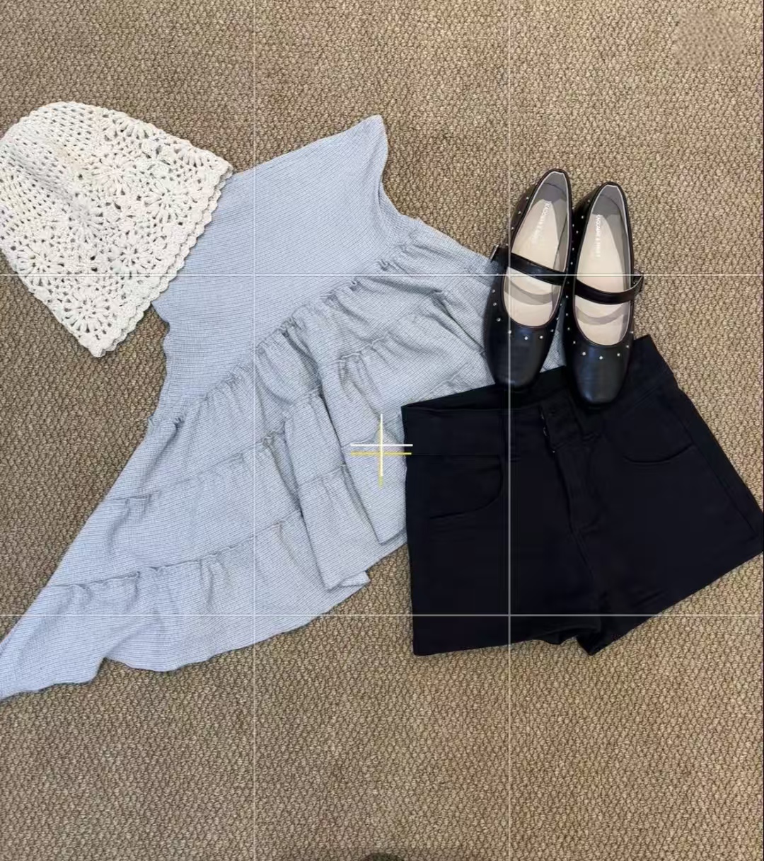 常规荷叶边短袖气质名媛蕾丝T恤夏季背心时尚迷彩风