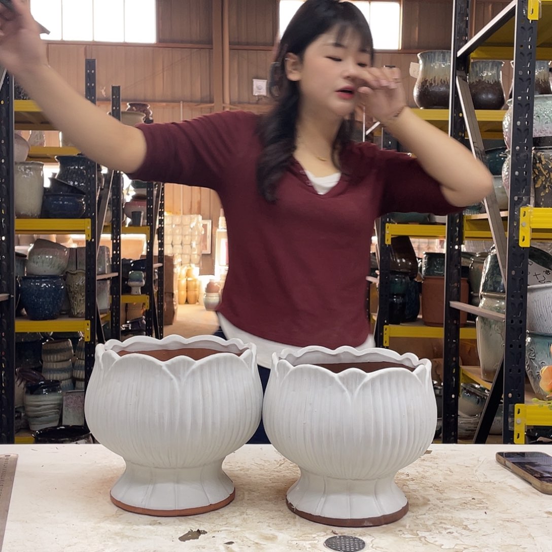 宜兴紫砂粗陶花盆