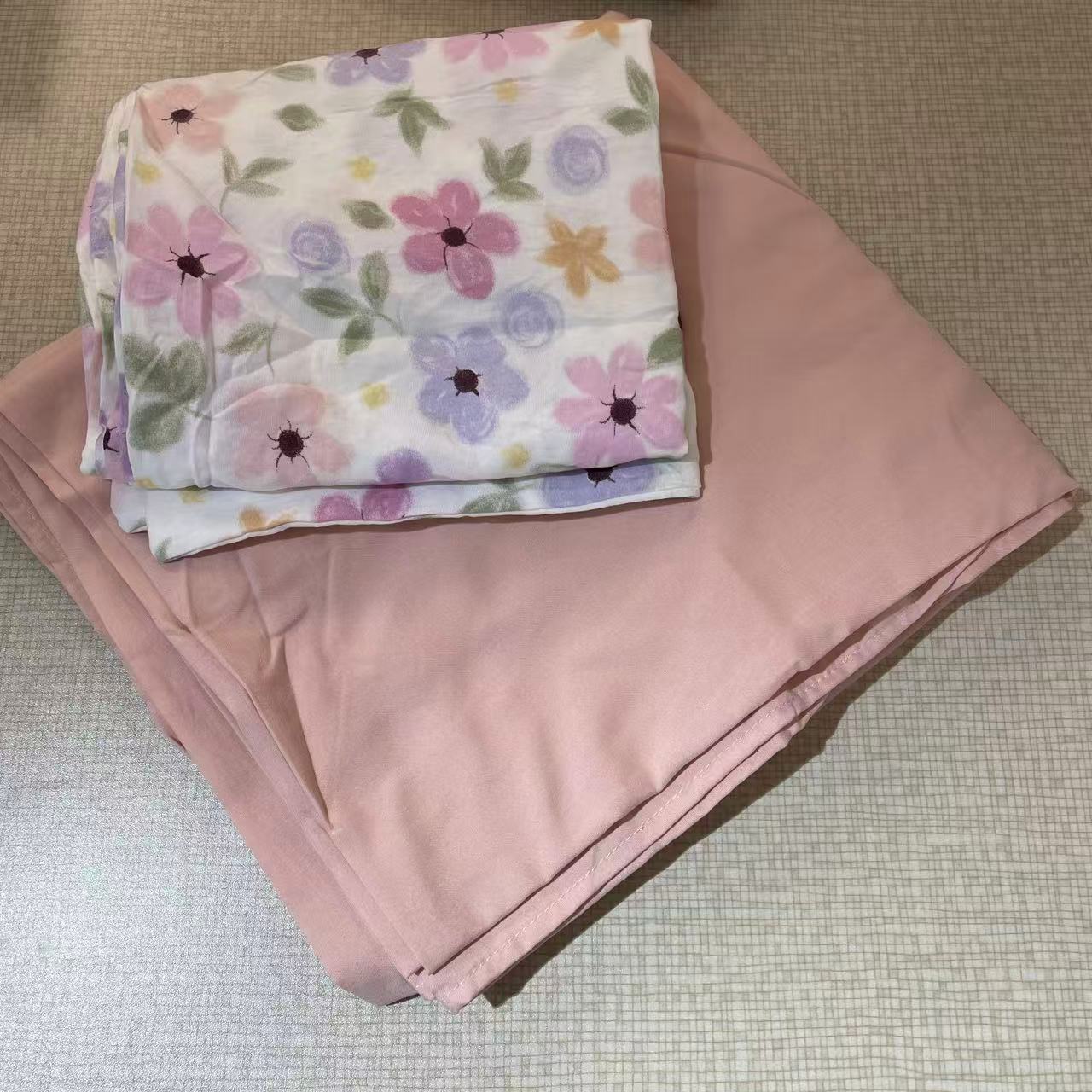 A类水洗棉印花小清新床单三件套哈克斯