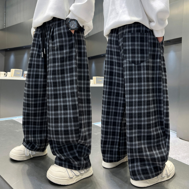 【秋款上新】儿童格子裤中大童时髦洋气痞帅宽松男女童休闲裤子潮酷