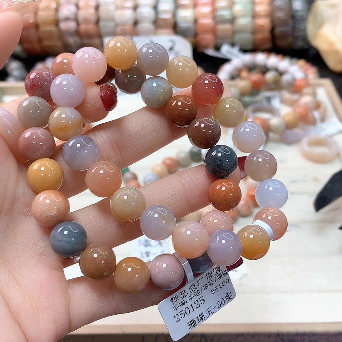 硅化珊瑚（珊瑚玉）手链未镶嵌小*h141