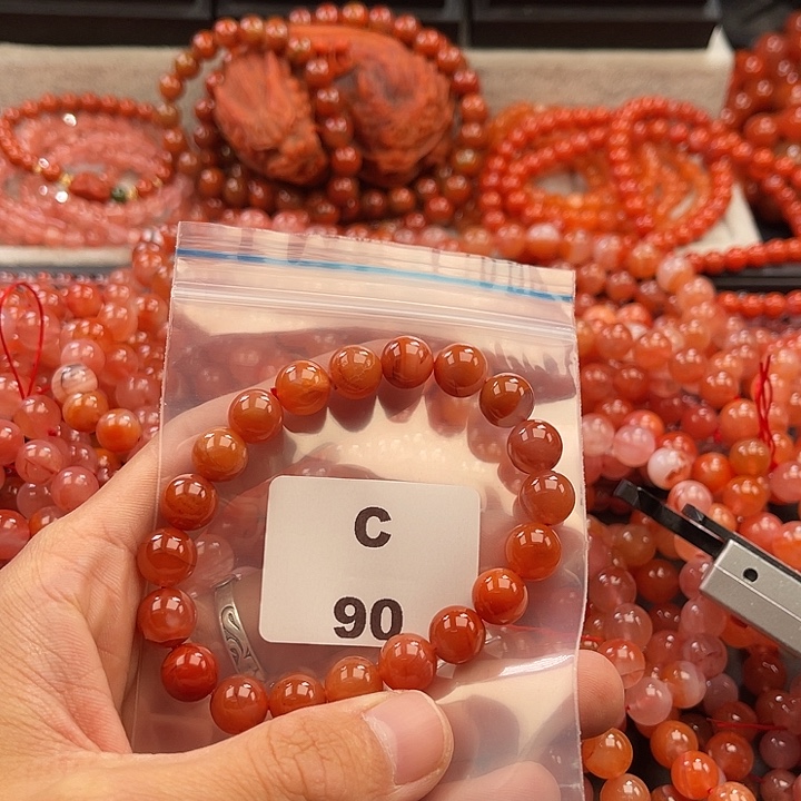 南红玛瑙未镶嵌多样性发货默认微瑕称重10mm