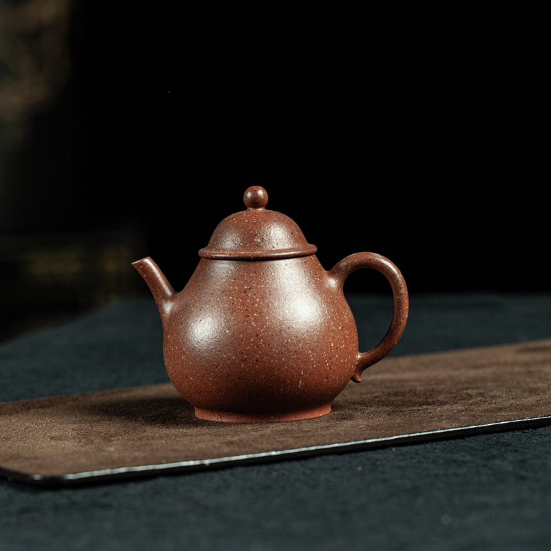 杨帆全手黄龙山原矿紫砂高潘壶